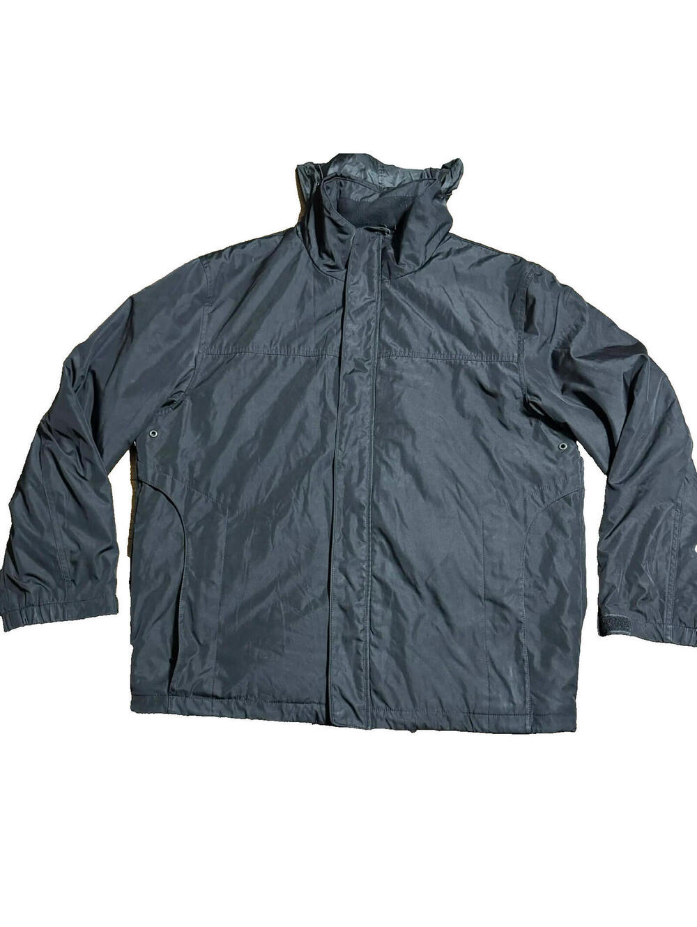 Calvin Klein Water Resistant Jacket Coat Men‘s Size Large Black Full Zip Hooded